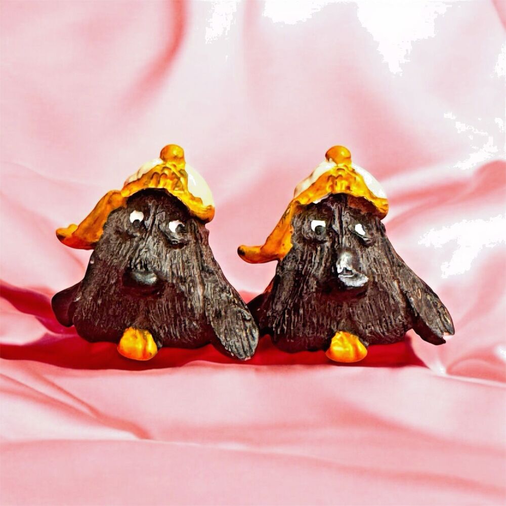 Dog Clip-On Earrings – Resin Design – 1.5" Cute & Fun Vintage Style